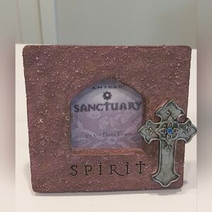 Amscan Purple and Silver Picture Frame with Cross Accent 3"X 3 1/4" Photo Size